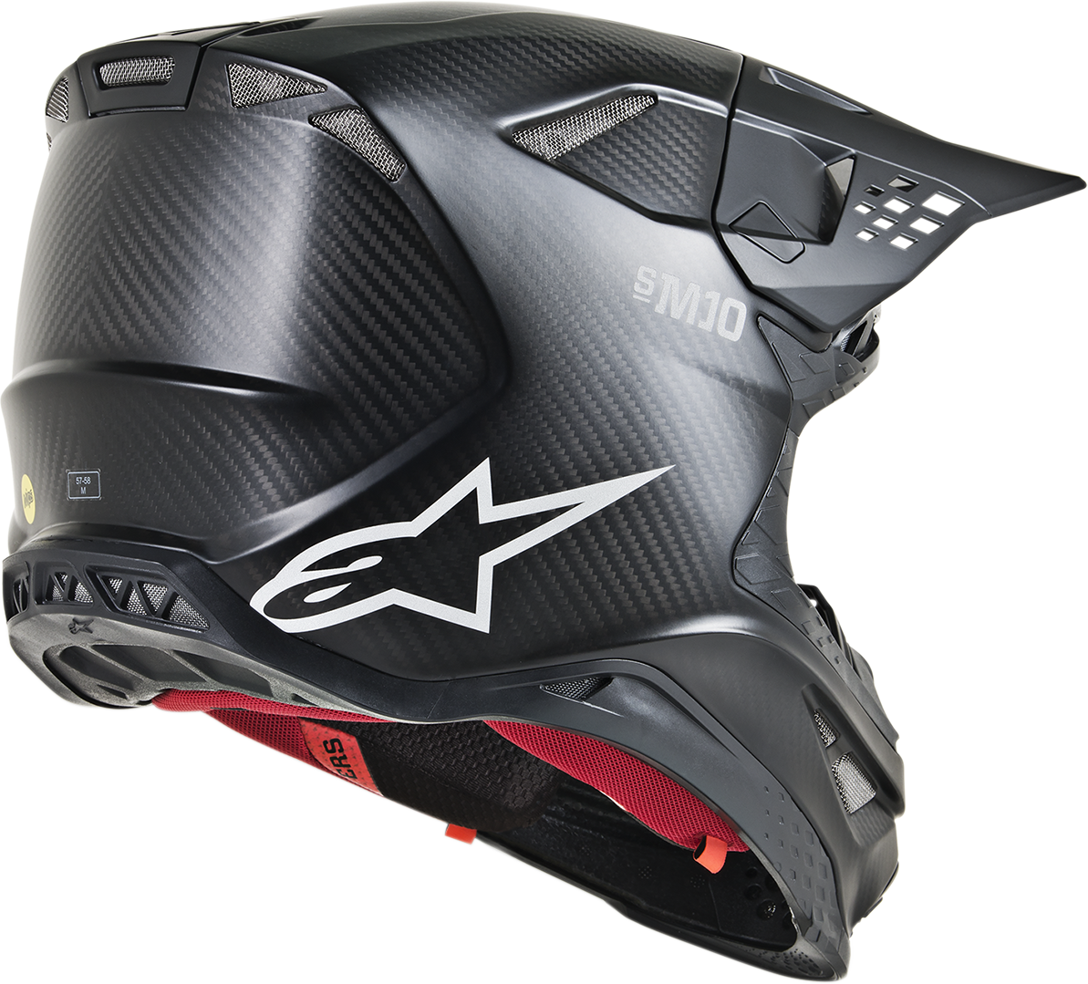 Alpinestars Motocross Supertech M10 Helmet - MIPS - Black Matte Carbon