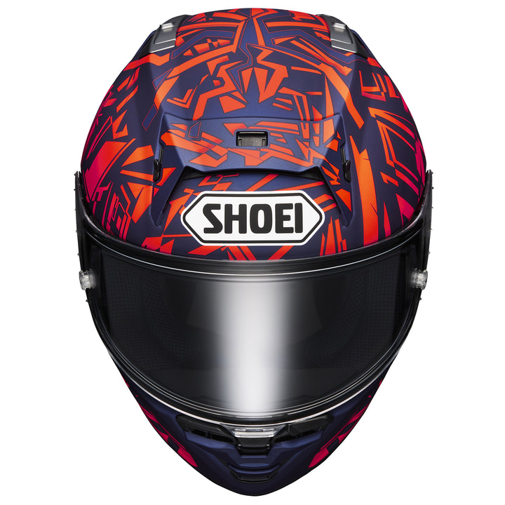 Shoei X-15 Marquez Dazzle Helmet TC-10 - Front Top View