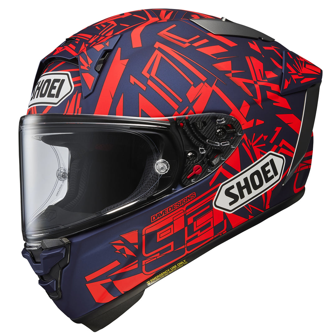 Shoei X-15 Marquez Dazzle Helmet TC-10 - Front Side View