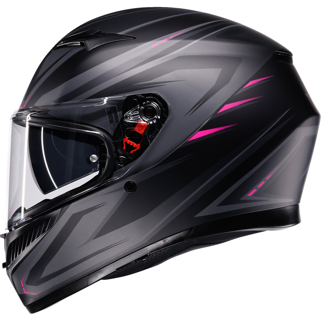 K3 Helmet - Syth - Matte Black/Pink