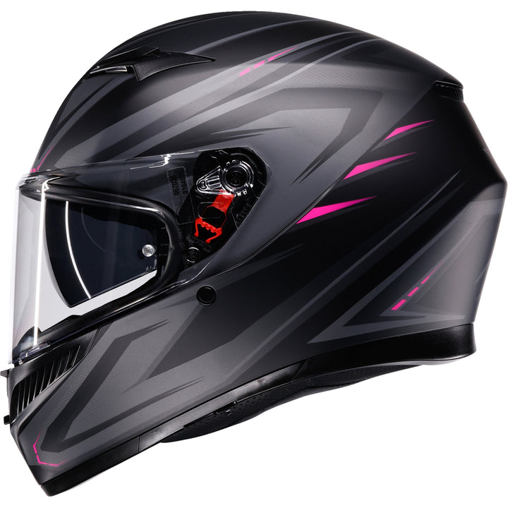 K3 Helmet - Syth - Matte Black/Pink