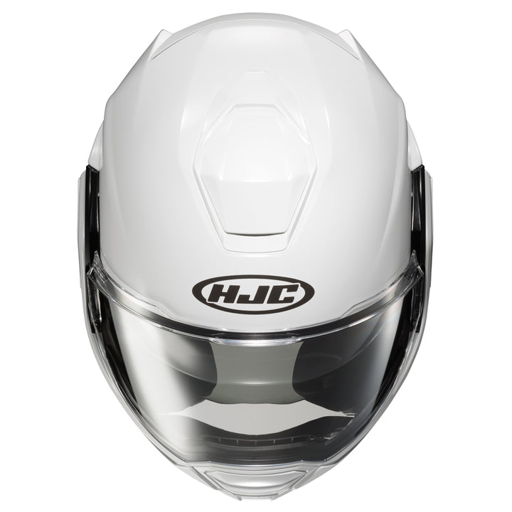 HJC i100 Solid Helmet White - Top Front View