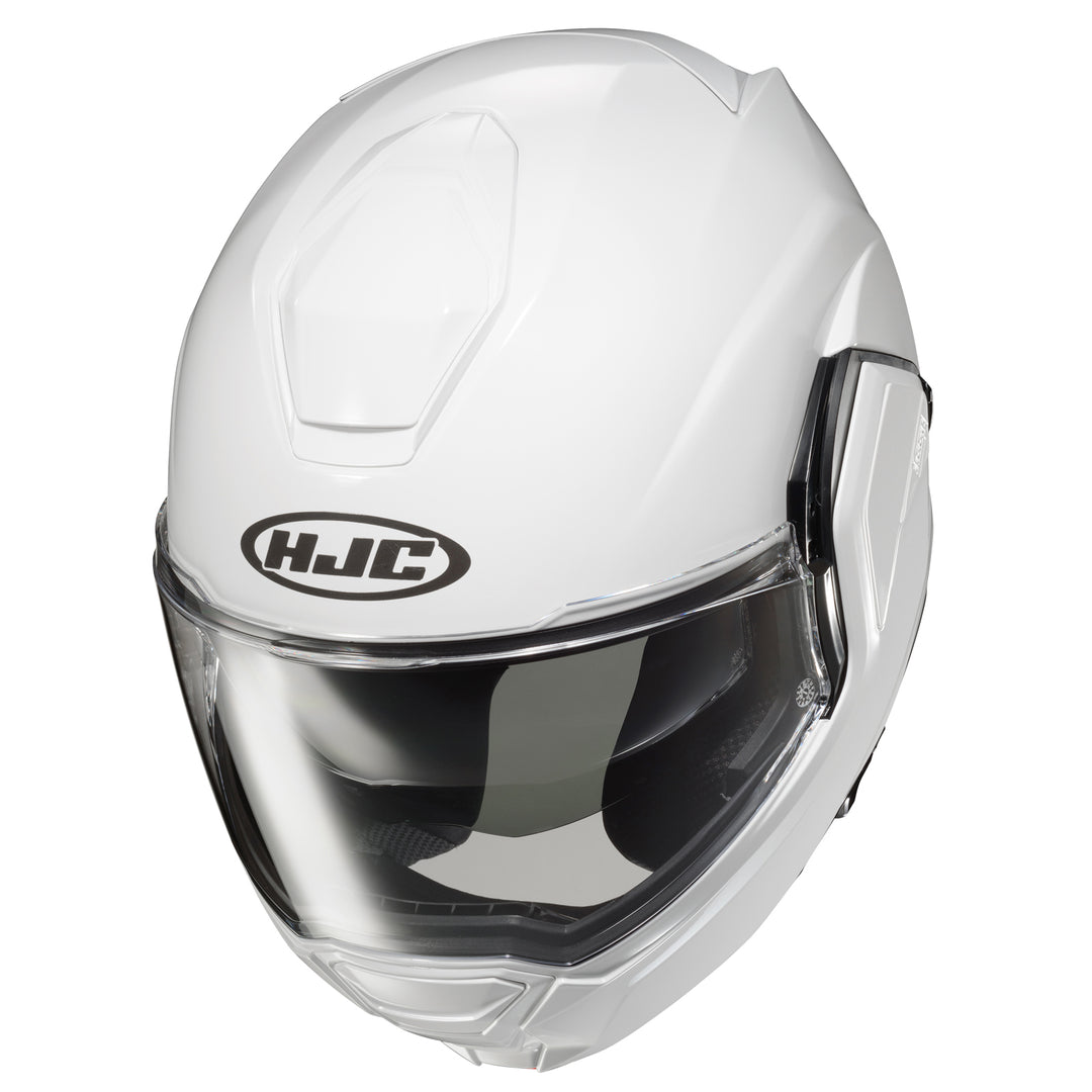 HJC i100 Solid Helmet White - Top Left Side View