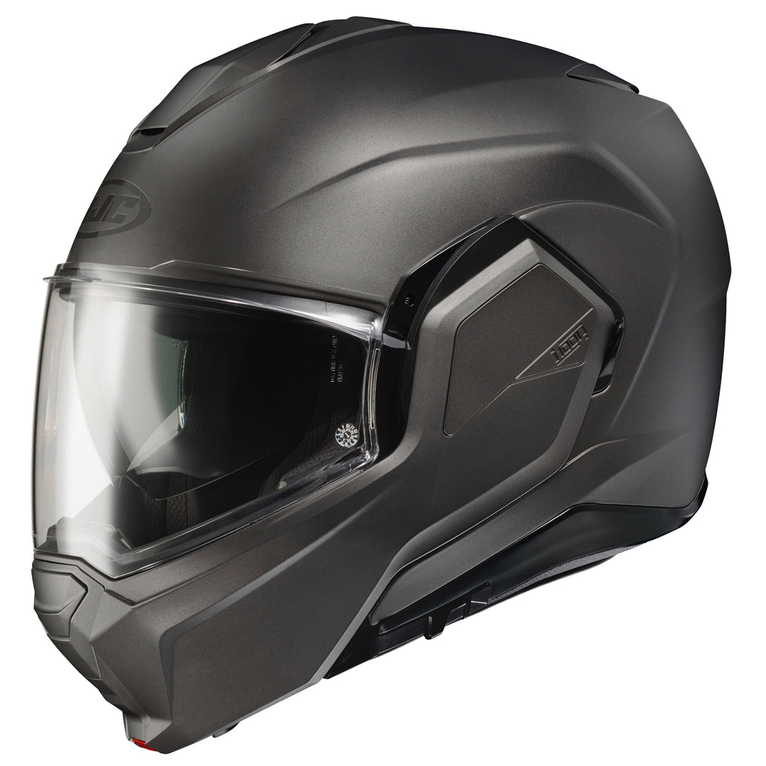 HJC i100 Solid Helmet Semi-Flat Titanium - Front Side View