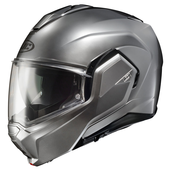 HJC i100 Solid Helmet Hyper Silver - Front Side View