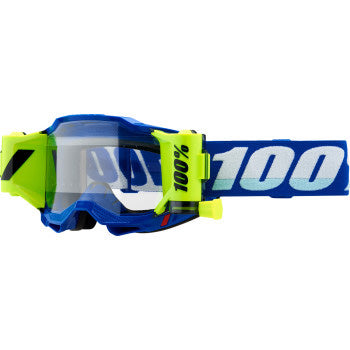 100% Accuri 2 Forecast Goggles Blue - Front View with Side Strap