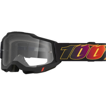 100% Accuri 2 Goggles - Clear Lens El Diablo - Front View with Side Strap
