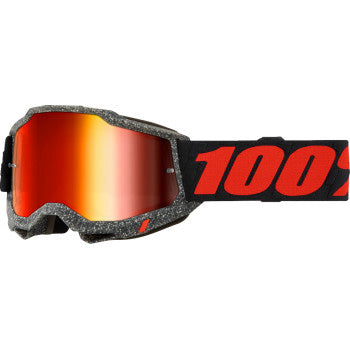 100% Accuri 2 Goggles - Mirror Lens Huaraki/Red Mirror - Front View with Side Strap