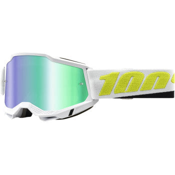 100% Accuri 2 Goggles - Mirror Lens Peyote/Green Mirror - Front View with Side Strap