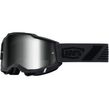 100% Accuri 2 Goggles - Mirror Lens Scranton/Silver Mirror - Front View with Side Strap