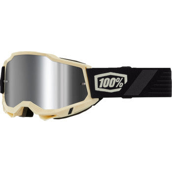 100% Accuri 2 Goggles - Mirror Lens Waystar/Silver Mirror - Front View with Side Strap