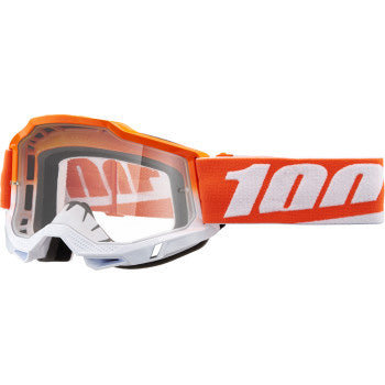 100% Accuri 2 Goggles - Clear Lens Matigofun - Front View with Side Strap