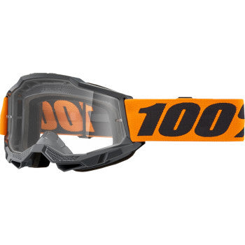 100% Accuri 2 Goggles - Over the Glasses (OTG) Orange - Front View with Side Strap