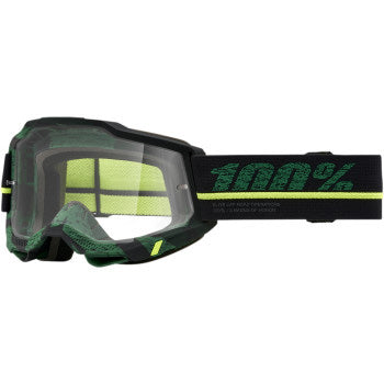 100% Accuri 2 Goggles - Clear Lens Overlord - Front View with Side Strap