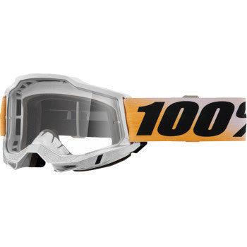 100% Accuri 2 Goggles - Clear Lens Shiv - Front View with Side Strap