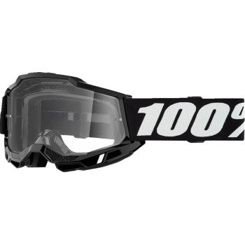 100% Accuri 2 Goggles - Clear Lens Session - Front View with Side Strap