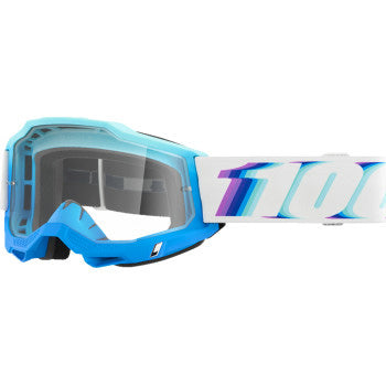 100% Accuri 2 Goggles - Clear Lens Stamino - Front View with Side Strap