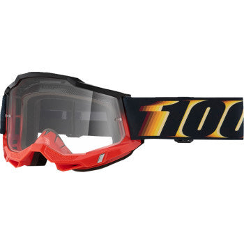 100% Accuri 2 Goggles - Clear Lens Stamino 2 - Front View with Side Strap