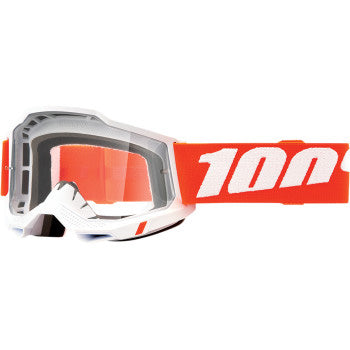 100% Accuri 2 Goggles - Clear Lens Sevastopol - Front View with Side Strap