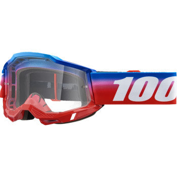 100% Accuri 2 Goggles - Clear Lens Unity - Front View with Side Strap