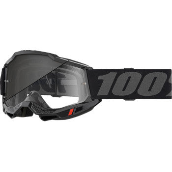100% Accuri 2 Goggles - Photochromic Lens Woods Black - Front View with Side Strap