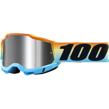 100% Accuri 2 Junior Goggles - Mirror Lens Sunset/Silver Mirror - Front View with Side Strap