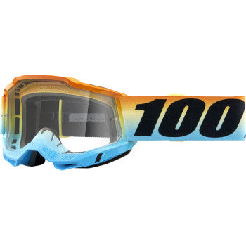 100% Accuri 2 Junior Goggles - Clear Lens Sunset - Front View with Side Strap