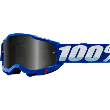 100% Accuri 2 Sand Goggles - Smoke Lens Blue - Front View with Side Strap