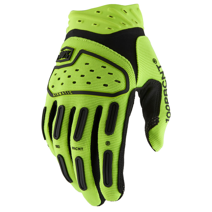 100% Airmatic 2 Gloves Fluo Yellow - Back of Hand View