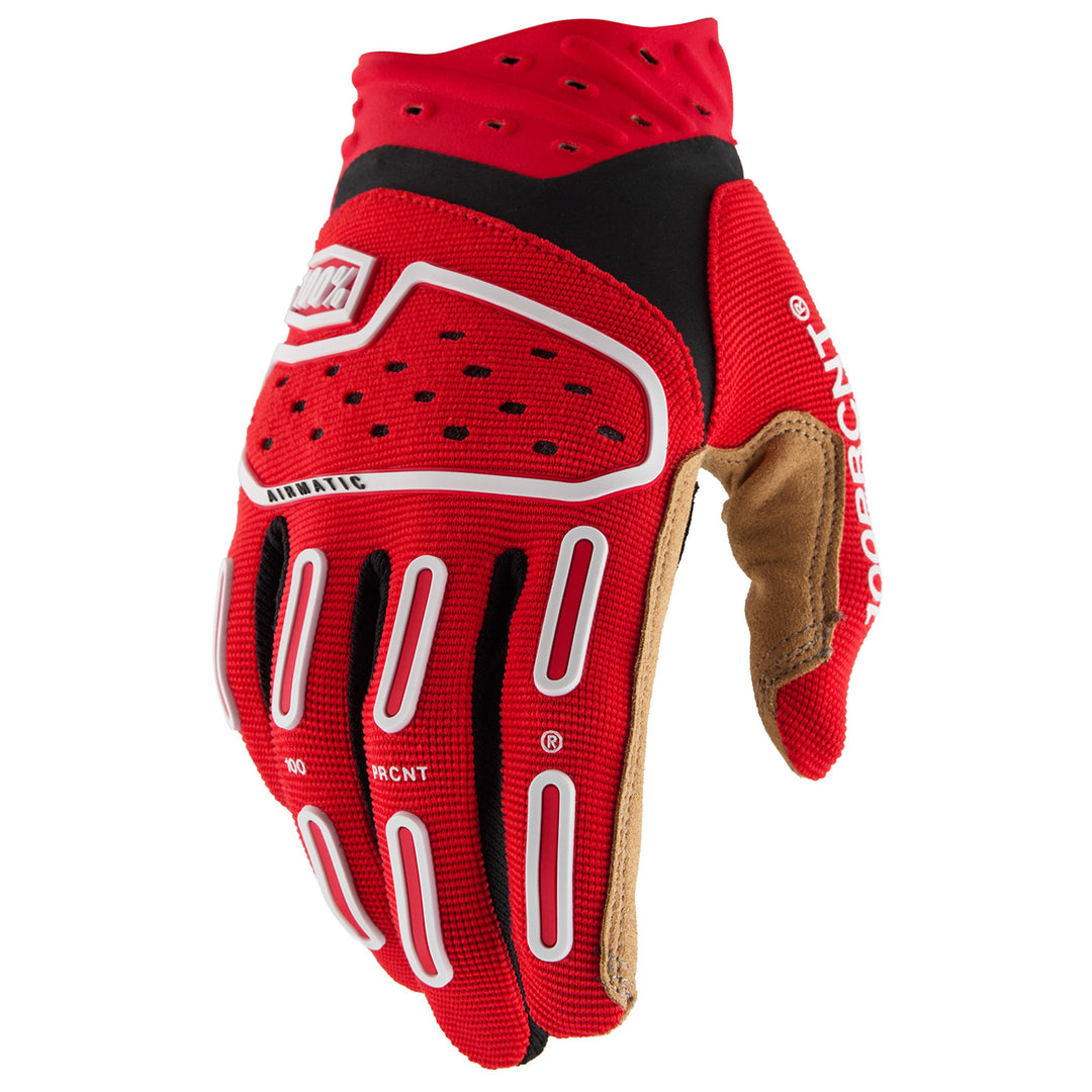 100% Airmatic 2 Gloves Red/Black - Back of Hand View