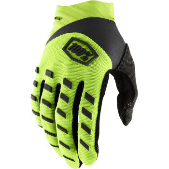 100% Youth Airmatic Glove Yellow/Black - Back of Hand View