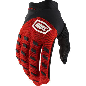 100% Youth Airmatic Glove Red/Black - Back of Hand View