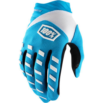 100% Men's Airmatic Glove Blue - Back of Hand View