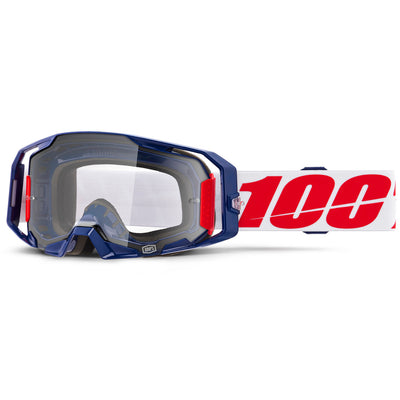 100% ARmatic Goggles - Clear Lens Mach Z - Front View with Side Strap