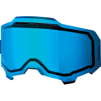 100% Armega Dual Pane Vented Replacement Lens Blue Mirror - Front Side View