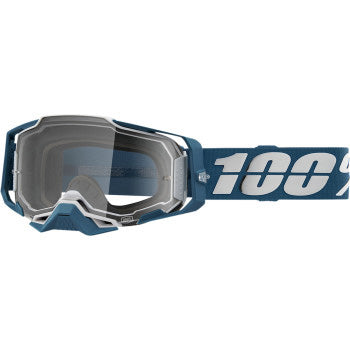 100% Armega Goggles - Clear Lens Albar - Front View with Side Strap