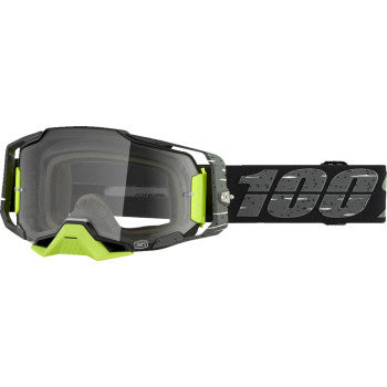 100% Armega Goggles - Clear Lens Antibia - Front View with Side Strap