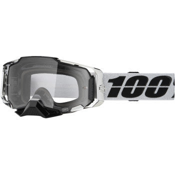 100% Armega Goggles - Clear Lens Atac - Front View with Side Strap