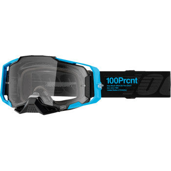 100% Armega Goggles - Clear Lens Barley 2 - Front View with Side Strap