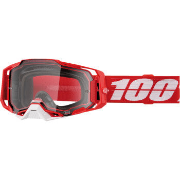 100% Armega Goggles - Clear Lens C-Bad - Front View with Side Strap