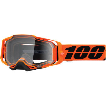 100% Armega Goggles - Clear Lens CW2 - Front View with Side Strap