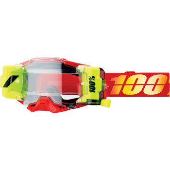 100% Armega Forecast Goggles Nuketown - Front View with Side Strap