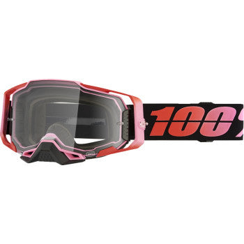 100% Armega Goggles - Clear Lens Guerlin - Front View with Side Strap