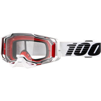 100% Armega Goggles - Clear Lens Lightsaber - Front View with Side Strap