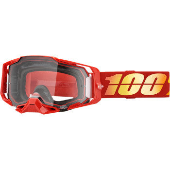 100% Armega Goggles - Clear Lens Nuketown - Front View with Side Strap