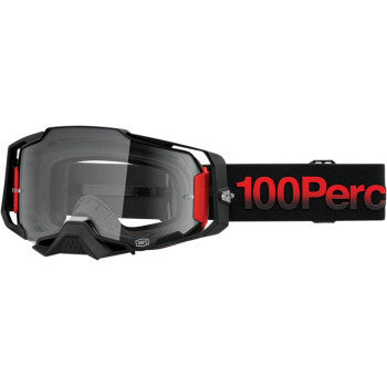 100% Armega Goggles - Clear Lens Tzar - Front View with Side Strap