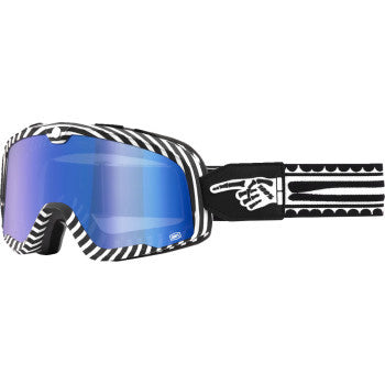 100% Barstow Goggles - Mirror Lens Death Spray/Blue Mirror - Front Side View