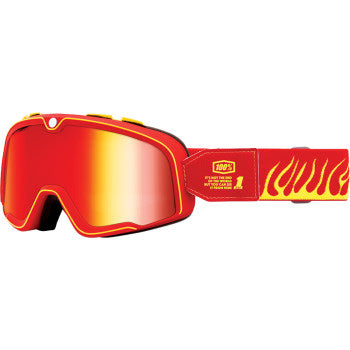 100% Barstow Goggles - Mirror Lens Death Spray/Red Mirror - Front Side View