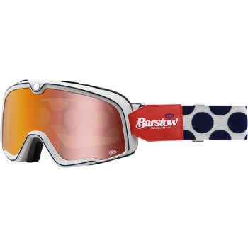 100% Barstow Goggles - Mirror Lens Hayworth/Red Flash Mirror - Front Side View