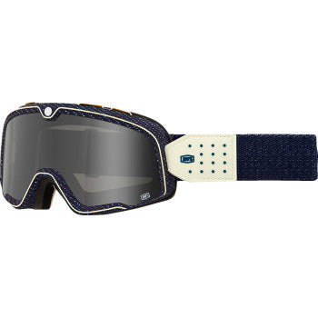 100% Barstow Goggles - Smoke Lens Denim - Front Side View